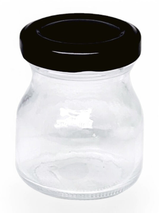 Glass Jar - Metal Black Lid, 50 ml, ±60×50 mm