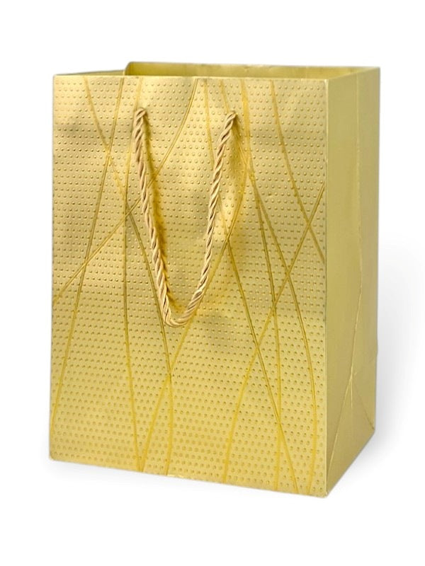 GIFTBAG PLAIN with DOTS 18*23*10 cm - Gold
