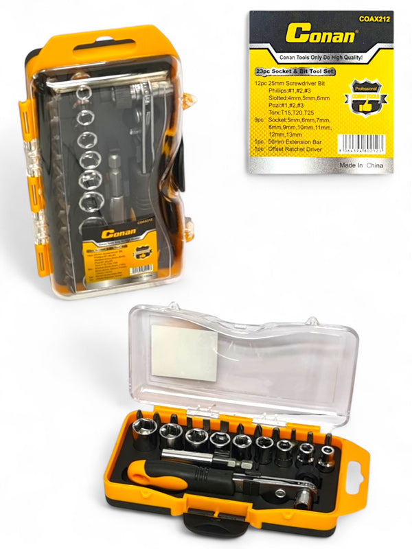 Conan Mini 23-Piece Socket And Bit Tool Set
