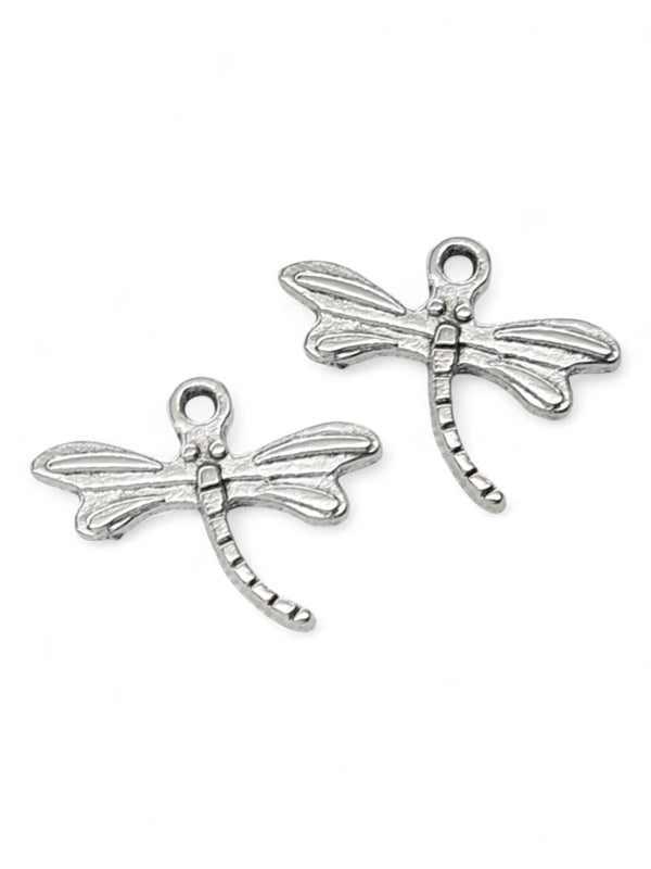 Metal Charm - Dragonfly ±14×18 mm ±100-Piece (image On 1 Side Only)