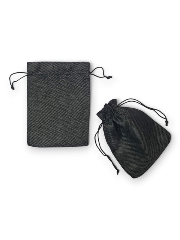 Hessian Bag - Black, 13×18 cm ±10-Piece