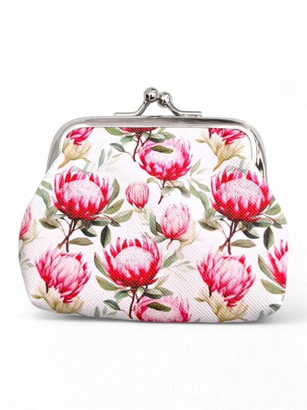 Protea PURSE - WHITE - ±7.5×9.5×2 Cm