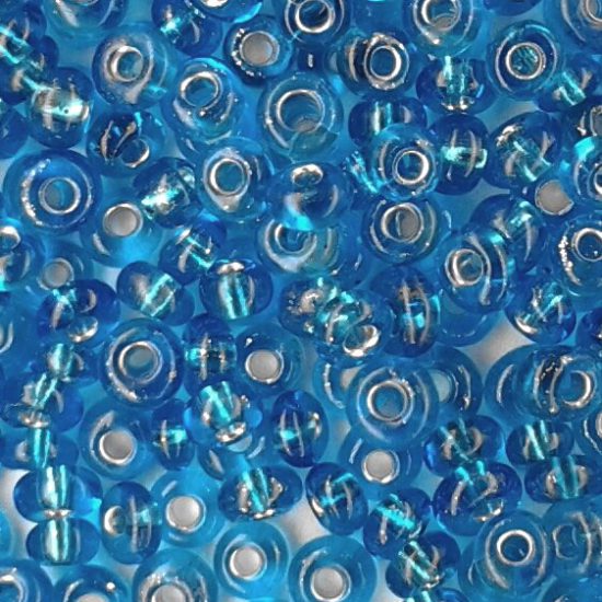Seed Beads - Size 8/0, Silverlined Ocean - Blue