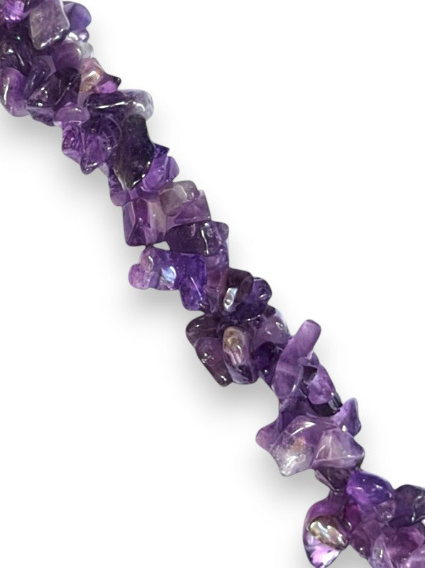 Semi - Precious Stone Beads - Small Chips, Amethyst, ±5 - 8 mm
