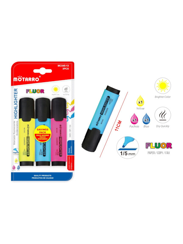 Motarro Highlighters - 3-Piece