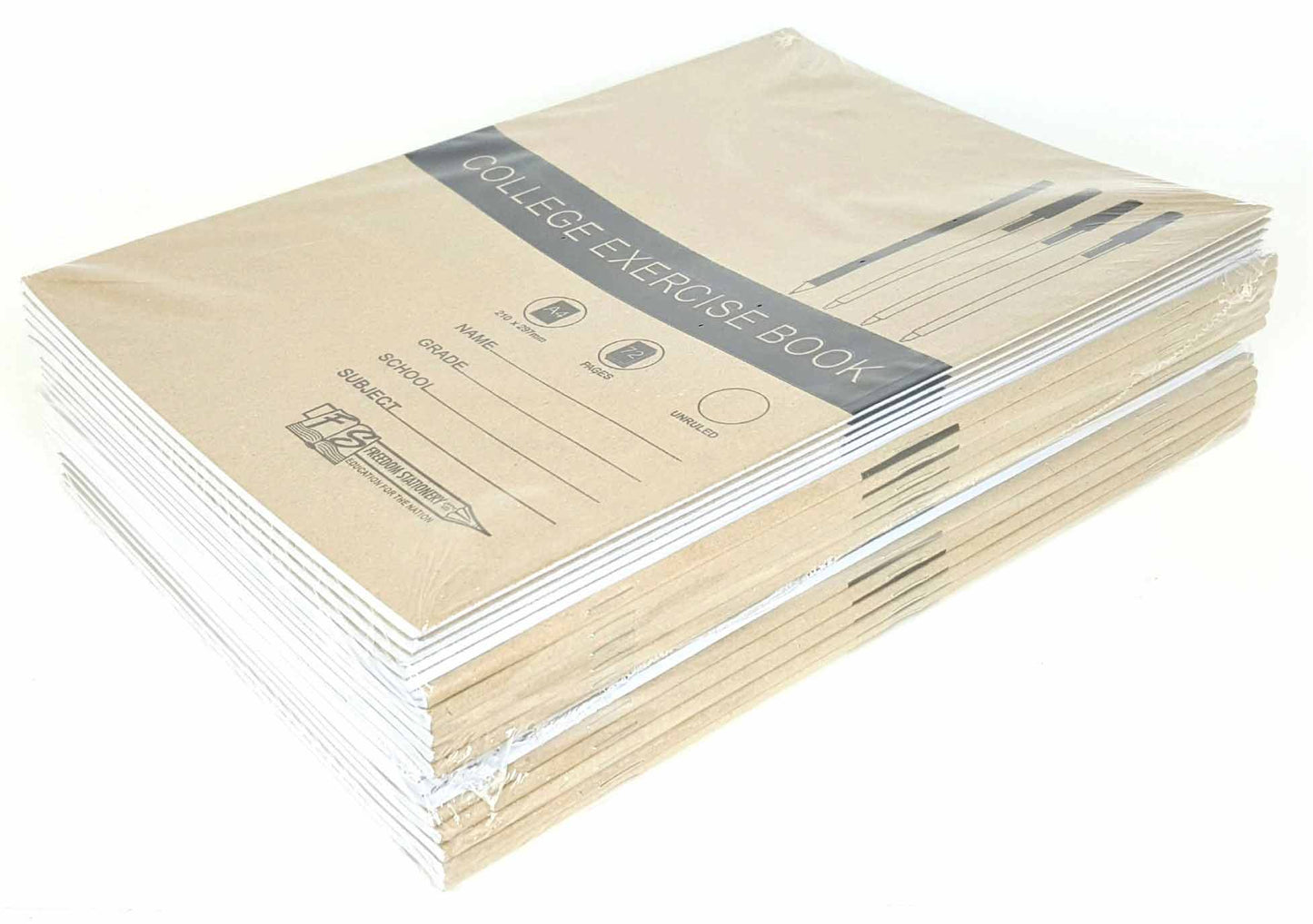 A4 College Unruled Exercise Softcover Book - 72 Pages