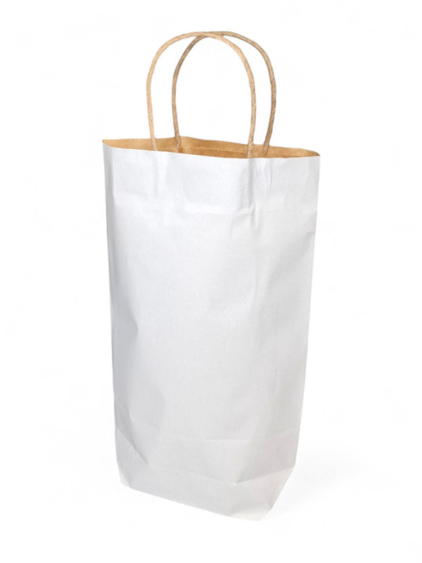 Paper Shopper Bag With Micro Paper Handle - White ±37×23×7 cm