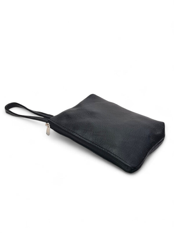 Leather Cosmetic PURSE - BLACK - ±13×21 Cm