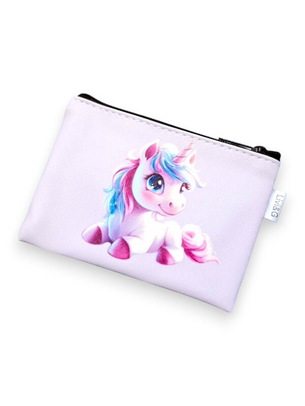 Cosmetic BAG - SMALL - Purple - Unicorn - ±10×14×1 Cm