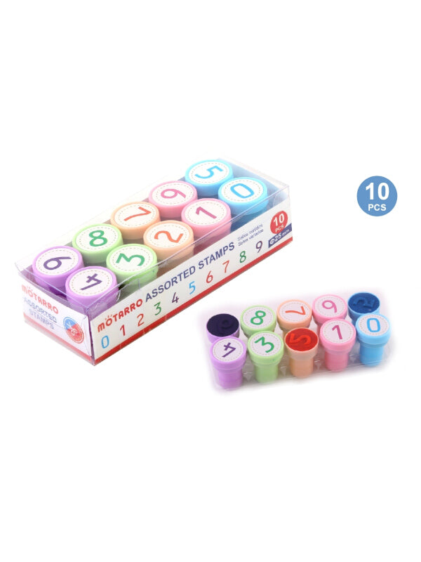 Motarro Assorted Stamps - Numbers, 25 mm, 10-Piece