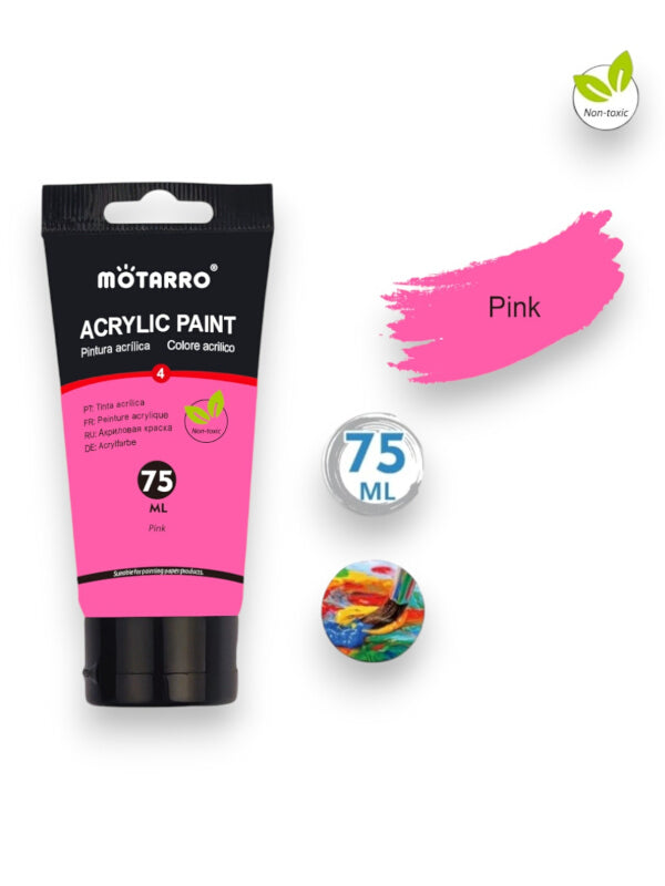 Motarro Acrylic Paint - Pink, 75 ml