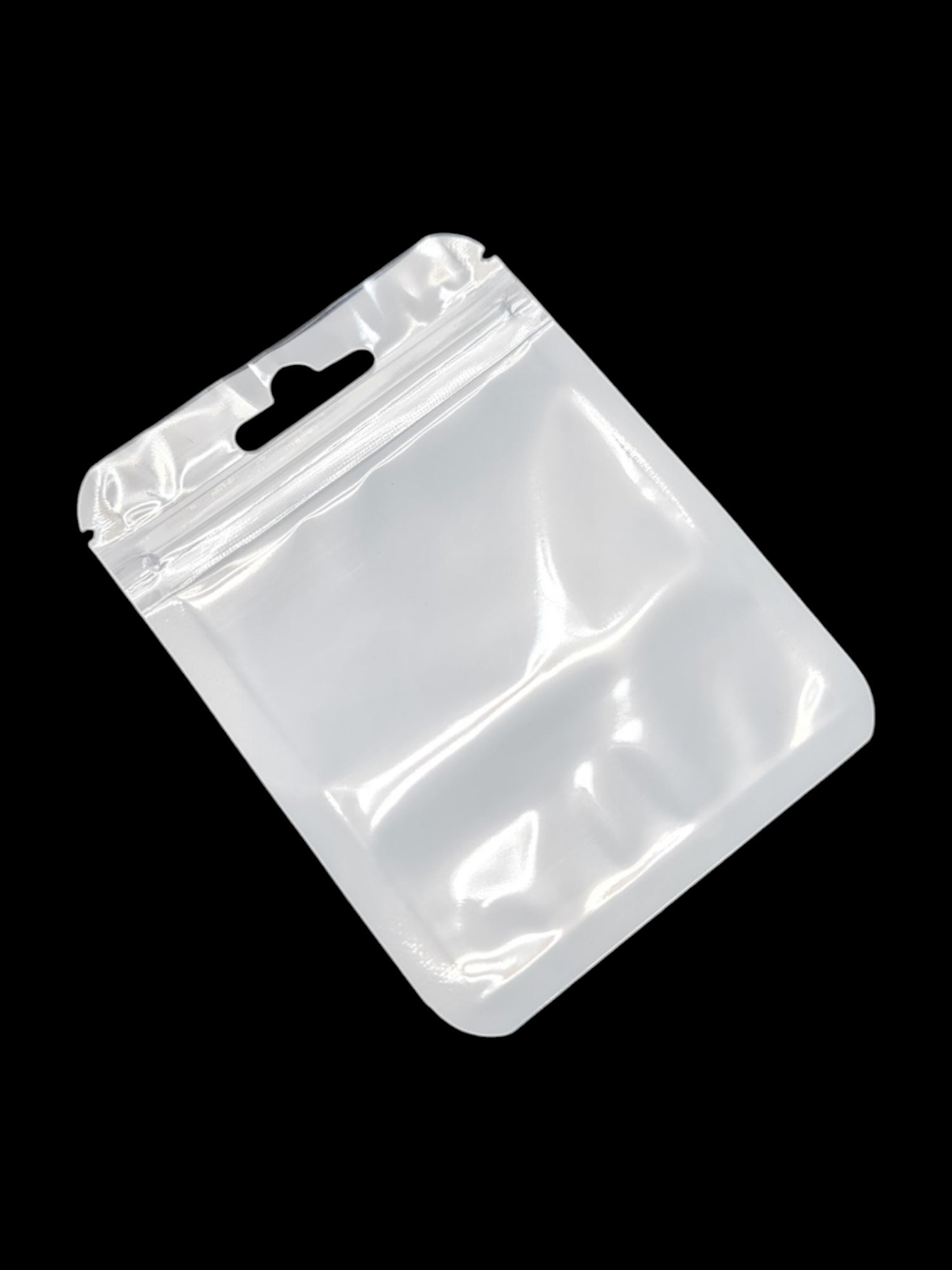 PET Ziplock BAG - Transparent FRONT AND WHITE BACK - Outside ±7.5×10 Cm - Inside ±6.2×7 Cm - Thickness 80 Microns ±50-Piece