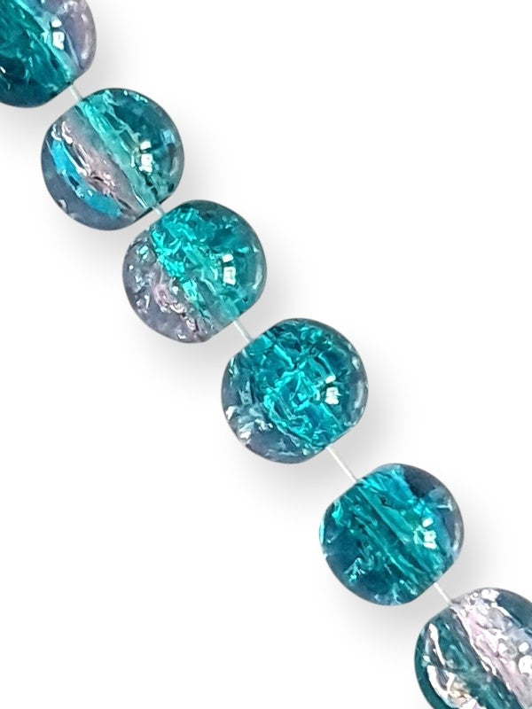 Glass Beads - Sparkle, Two Toned, Turquoise, 6 mm, ±140-Piece