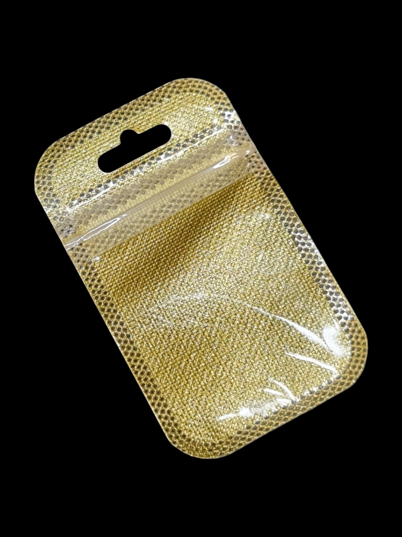 Pet+non - WOVEN - GOLD WITH Transparent FRONT - Outside ±5.5×9 Cm - Inside ±4.5×6 Cm - Thickness 80 Microns ±50-Piece