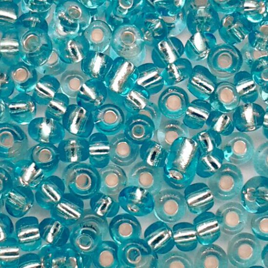 Seed Beads - Size 11/0, Silverlined Sky Blue