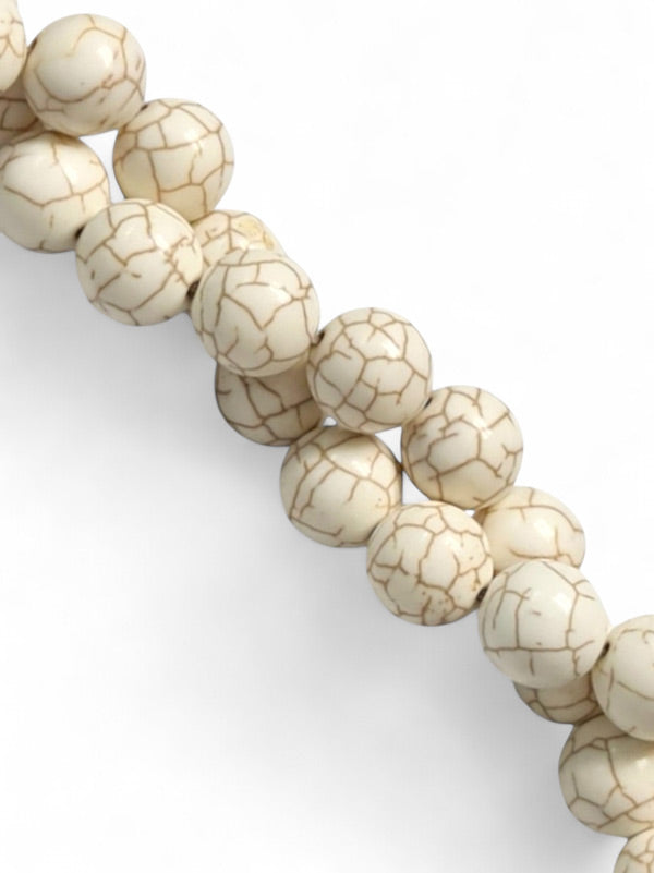 Synthetic Aged Stone - White Howlite, 14 mm ±28-Piece