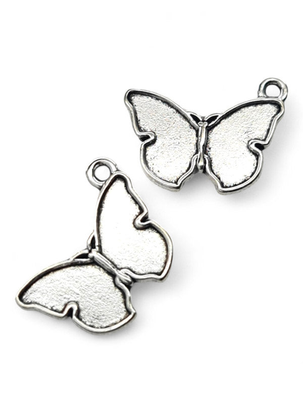 Metal Charm - Butterfly ±15×11 mm ±25-Piece (image On 1 Side Only)