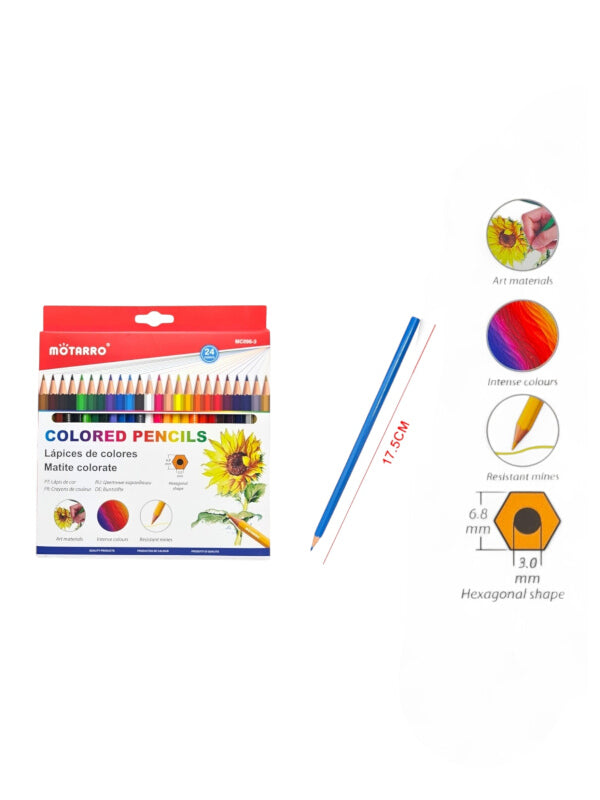 Motarro Colour Pencils - 24 Colours