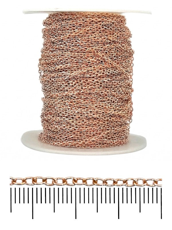 Chain - Rose Gold, 2×3 mm, ±95 m