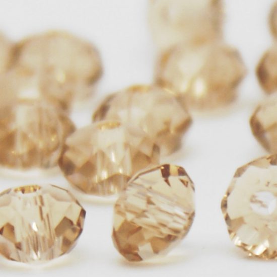 Glass Crystal Rondelle Transparent Faceted 3x4 mm (hole 1.0 mm)