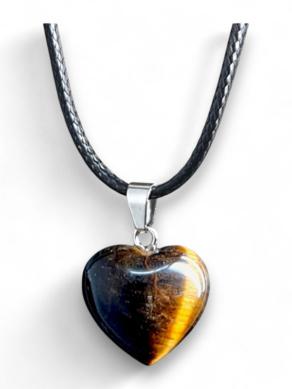 Earth Stone Beads - Heart, Tiger Eye