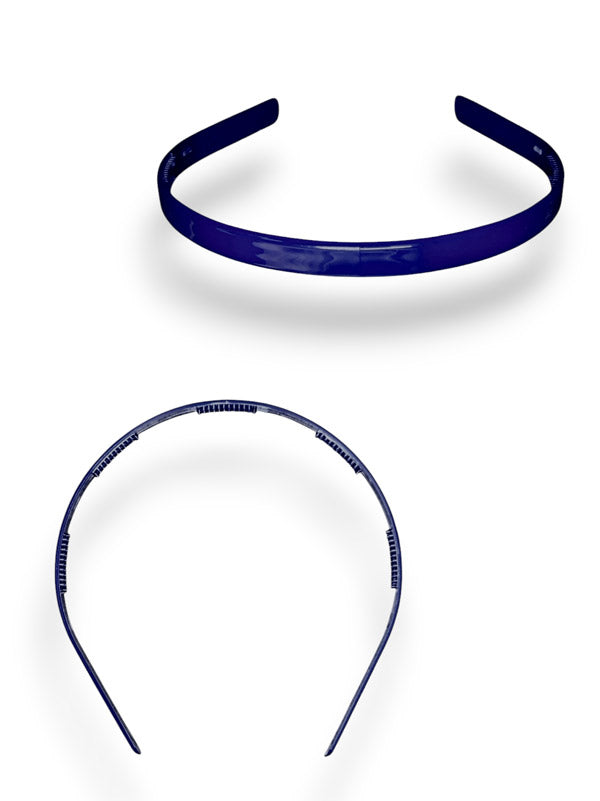 Alice Band - Navy Blue, 10 mm 6-Piece
