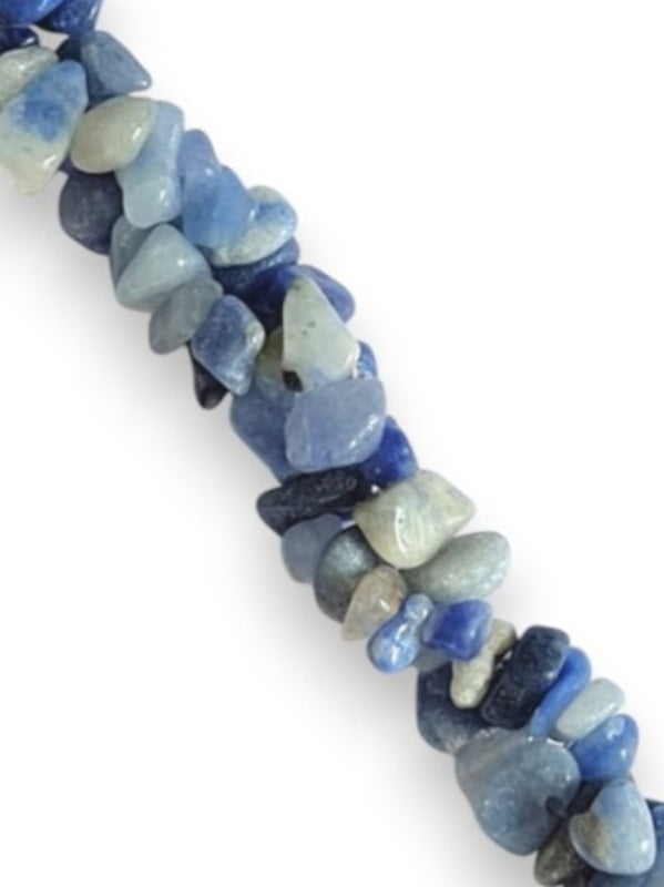 Semi - Precious Stone Beads - Small Chips, Blue Aventurine, ±5 - 8 mm