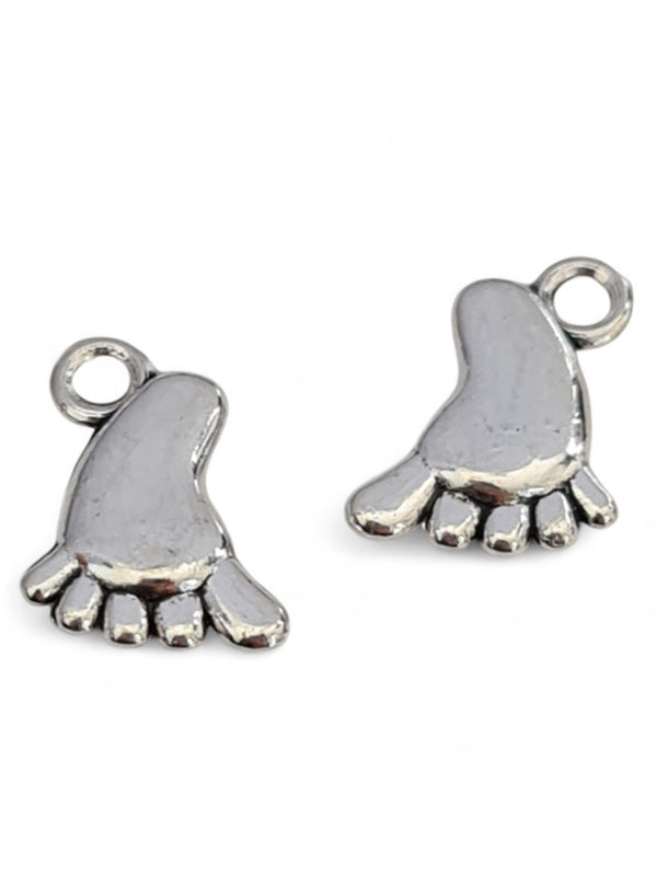 Metal Charm - Feet ±12×11 mm ±50-Piece