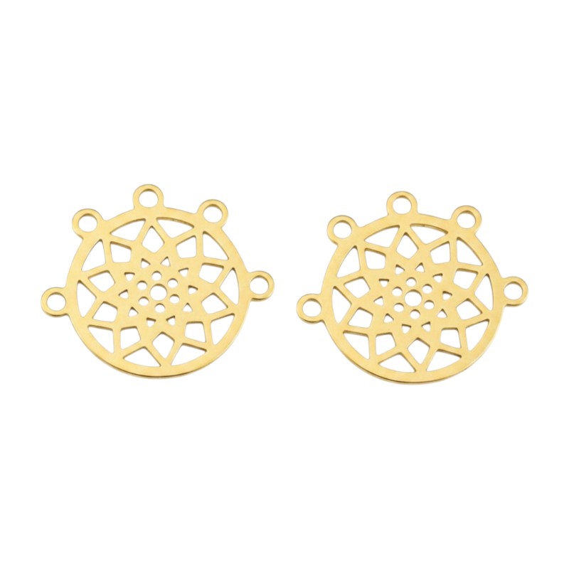 Stainless STEEL CHARM - DREAM Catcher - GOLD