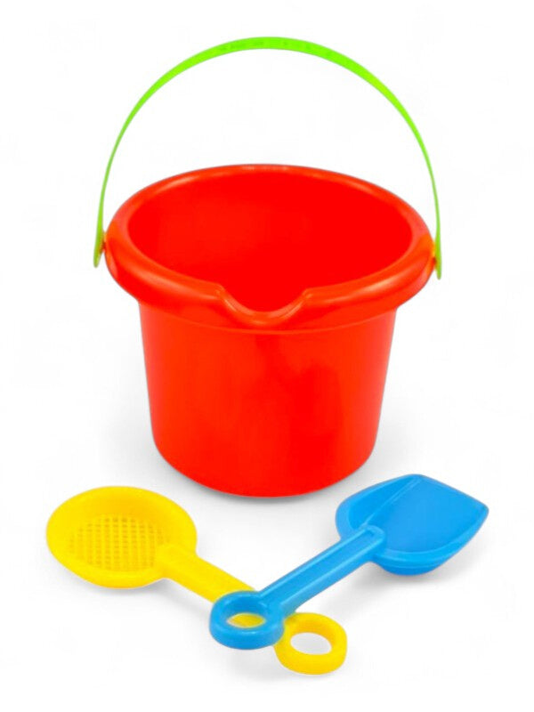 Sand Bucket With Spades - Bucket Height 115 mm, Red