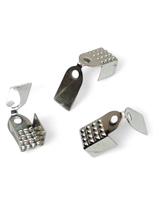 Leather Ribbon Crimp - Nickel ±4 mm ±200-Piece