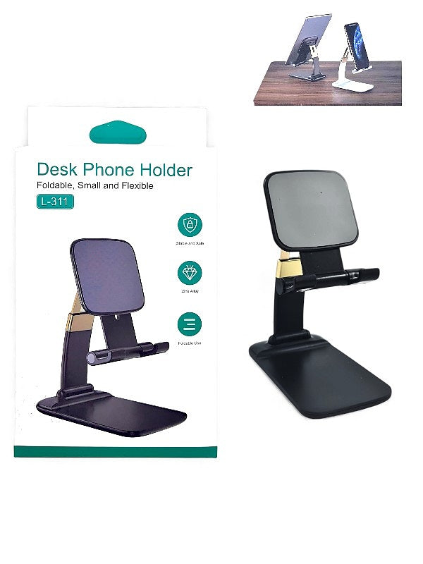 Desk Phone Holder - Zinc Alloy, Foldable