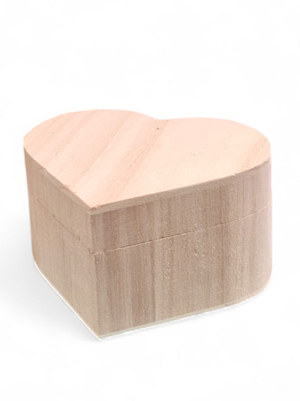 Wooden Heart Craft Box ±12×11×6.5 cm