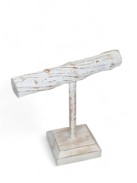 Necklace Stand Wood - White
