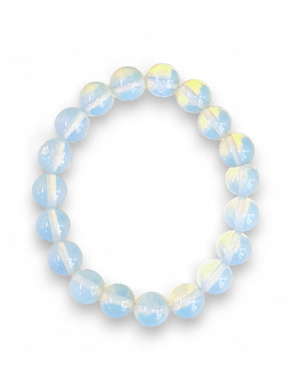 Earth Stone Bracelet Elasticated - Opal, Round