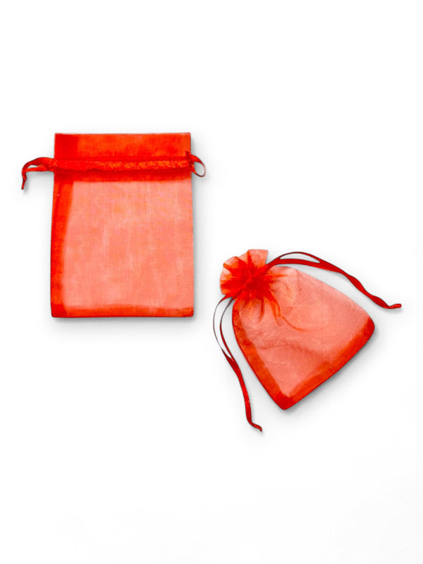 Organza Bag - Red, 7×9 cm ±12-Piece