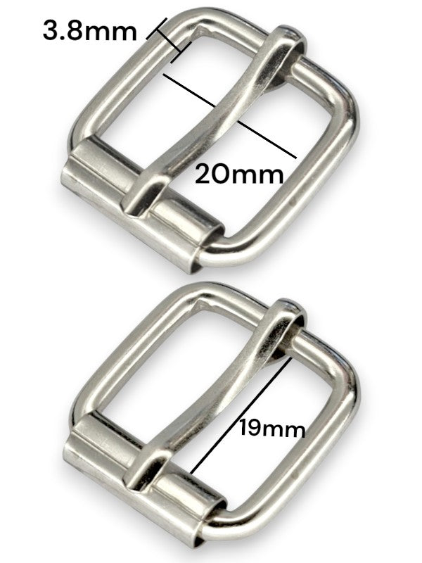 Buckle - Silver, Inside: Width 20 mm, Height 19 mm, Thickness 3.8 mm, ±25-Piece
