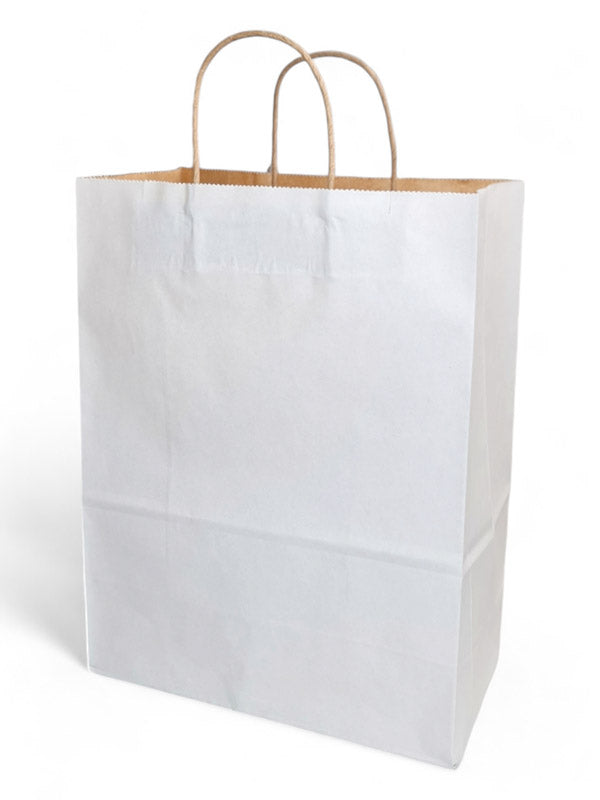 Paper Shopper Bag With Paper Handle - White, ±36×28×15 cm