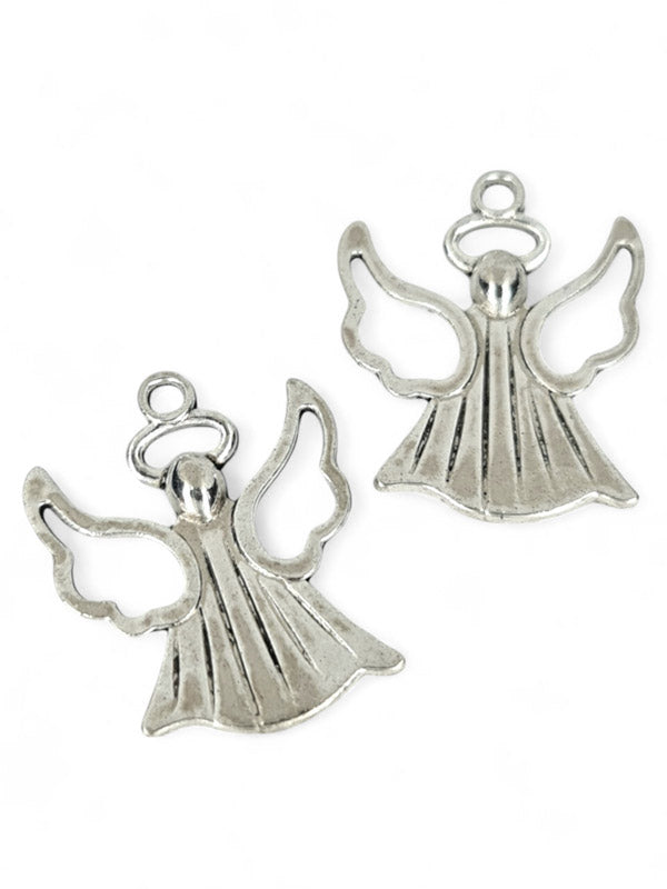 Metal Charm - Angel ±31×26 mm ±25-Piece (image On 2 Sides)