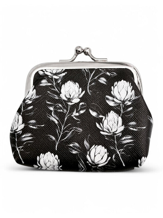 Protea PURSE - BLACK - ±7.5×9.5×2 Cm