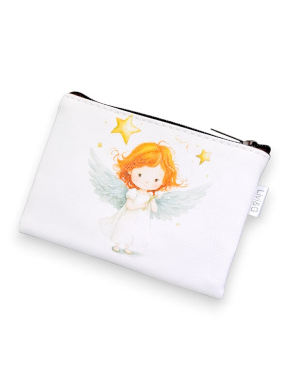 Cosmetic BAG - SMALL - WHITE - ANGEL - ±10×14×1 Cm