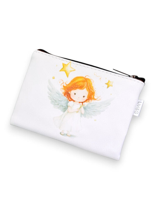 Cosmetic BAG - SMALL - WHITE - ANGEL - ±10×14×1 Cm