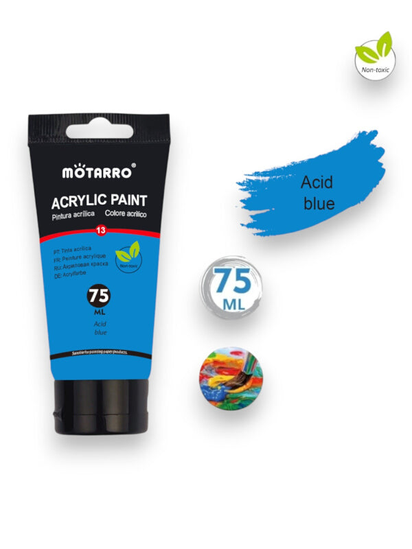 Motarro Acrylic Paint - Acid Blue, 75 ml