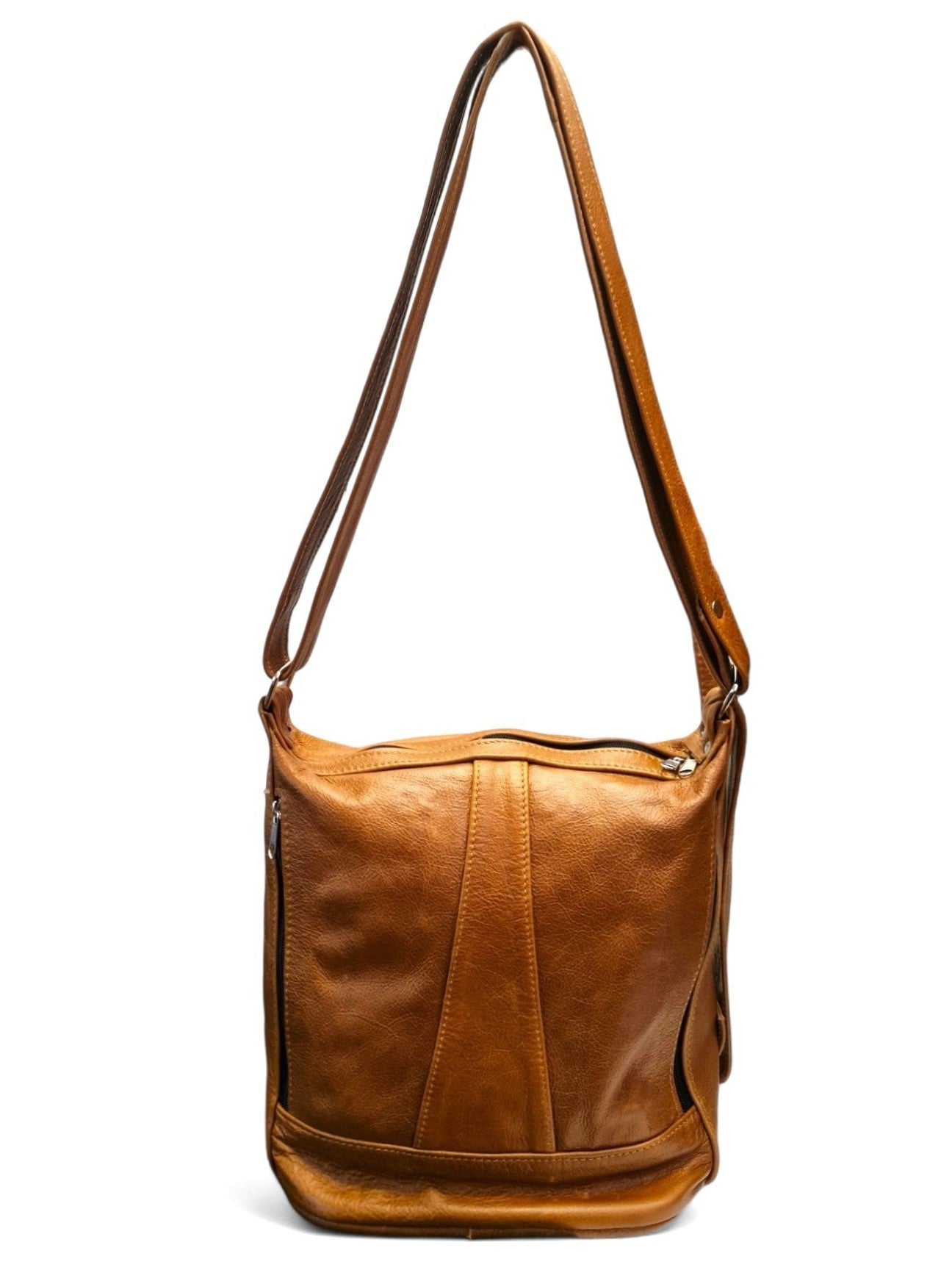 Leather Shopper BAG - TAN - ±28×25×20 Cm