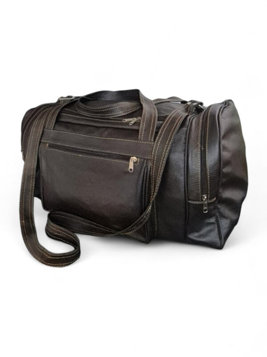 Leather Luggage BAG - LARGE - DARK BROWN - ±H28×L55×W28 Cm