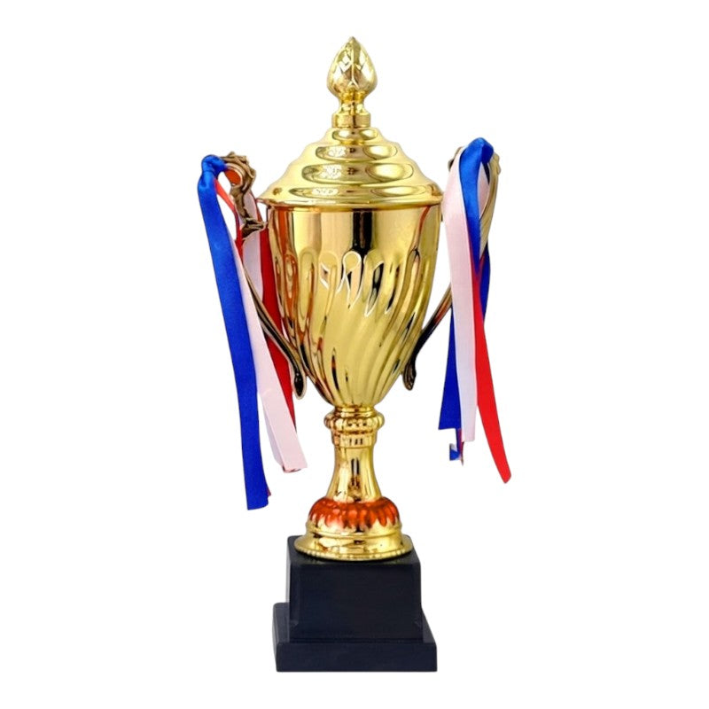 Trophy CUP - GOLD - Material: METAL CUP / Plastic STAND AND BASE - Length: 8×28 Cm