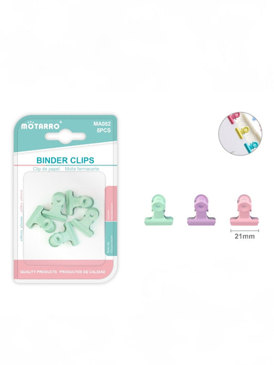 Motarro Binder Clips Pack - Green, 5-Piece