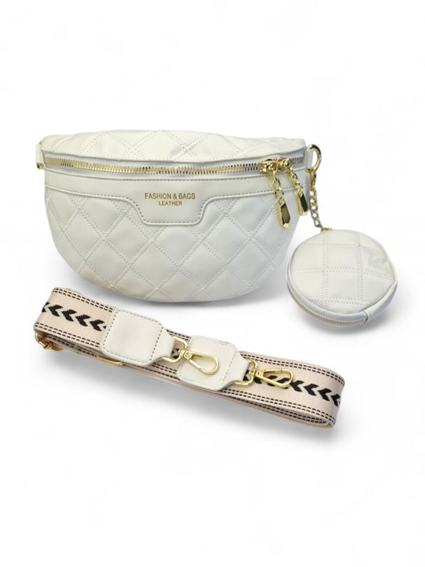 Ladies Moon Bag - White ±15×24×8 cm