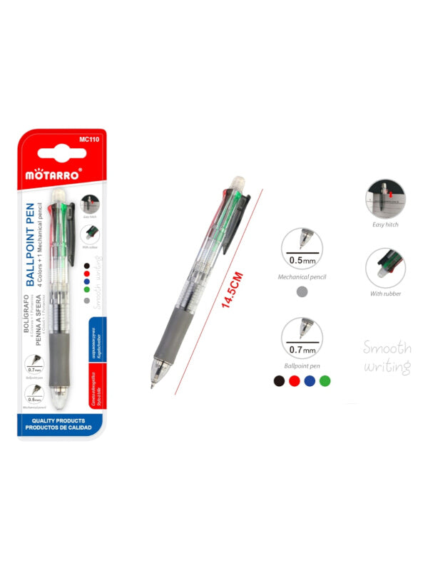 Motarro Multipen And Pencil - 0.7 mm And 0.5 mm