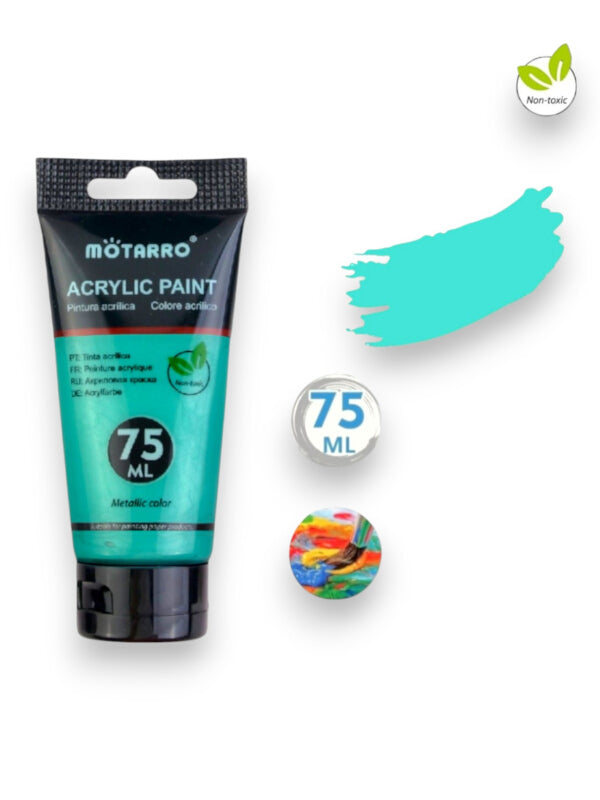 Motarro Acrylic Paint - Metallic, Turquoise, 75 ml